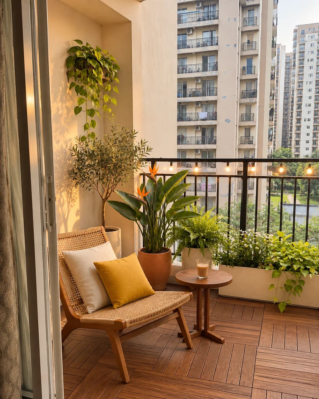 The same balcony, built