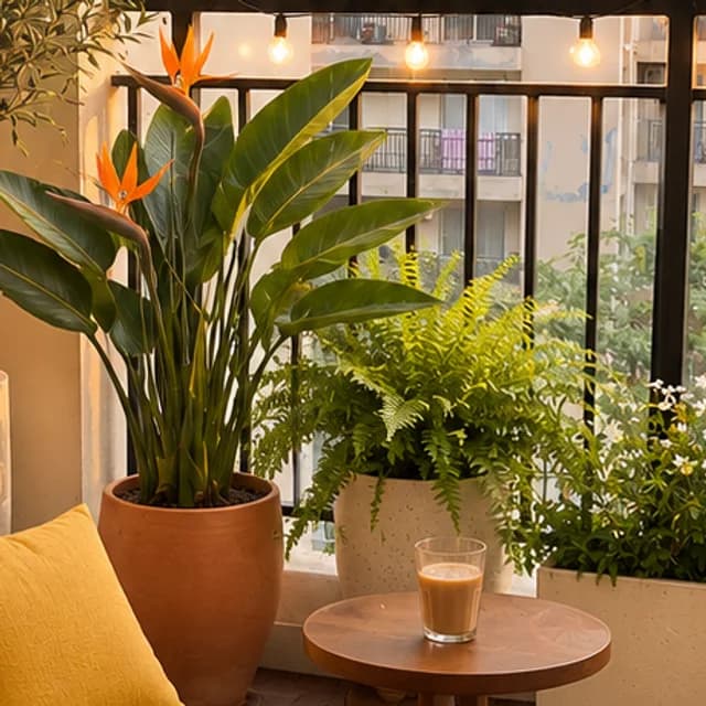 A railing planted densely so there is no bare soil or landing spot for birds