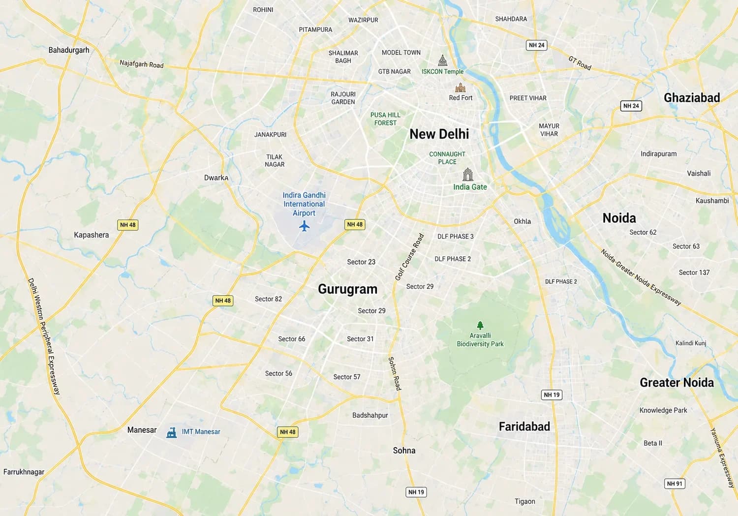 Map of Delhi NCR